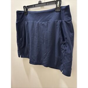 Athleta Soho Skort 14 NavyBlueSkirt Shorts Zip Pocket Lightweight Stretch Active
